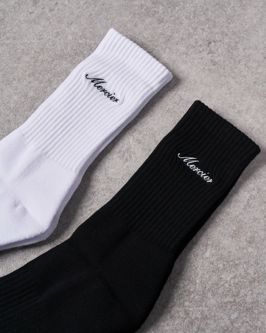 Vetements Pour Hommes Mercier | Chaussettes Noires Et Blanches Signature Mix Pack