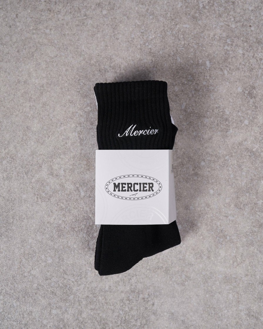 Vetements Pour Hommes Mercier | Chaussettes Noires Et Blanches Signature Mix Pack