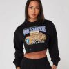 Vetements Pour Femmes Mercier | Crop Top Des Champions Du Monde Mercier Noir Pour Femme