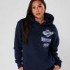 Vetements Pour Femmes Mercier | Sweat A Capuche Mercier World Bleu Marine Pour Femme