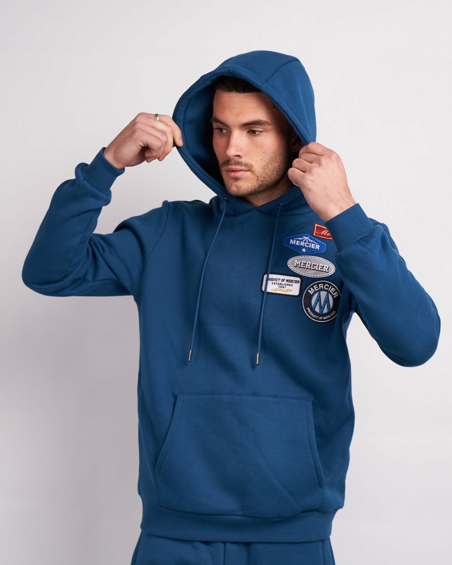 Vetements Pour Hommes Mercier | Sweat A Capuche Mercier Og Bleu Marocain