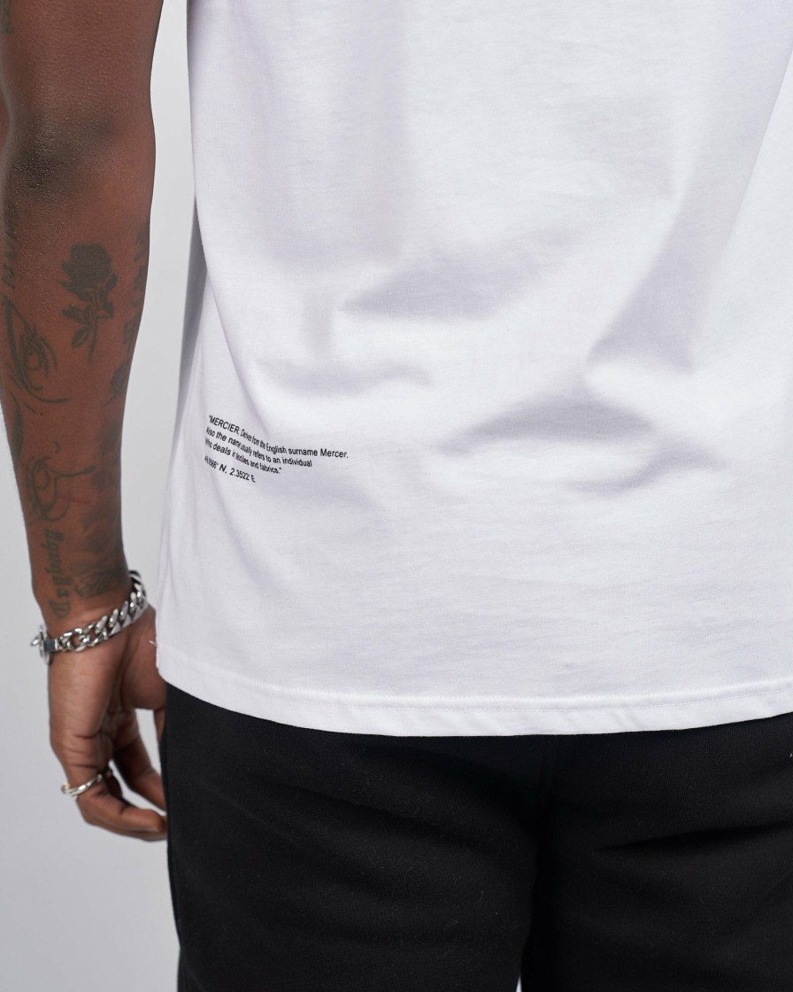 Vetements Pour Hommes Mercier | T-Shirt Blanc A Badge Hybride