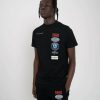 Vetements Pour Hommes Mercier | T-Shirt Noir A Badge Hybride