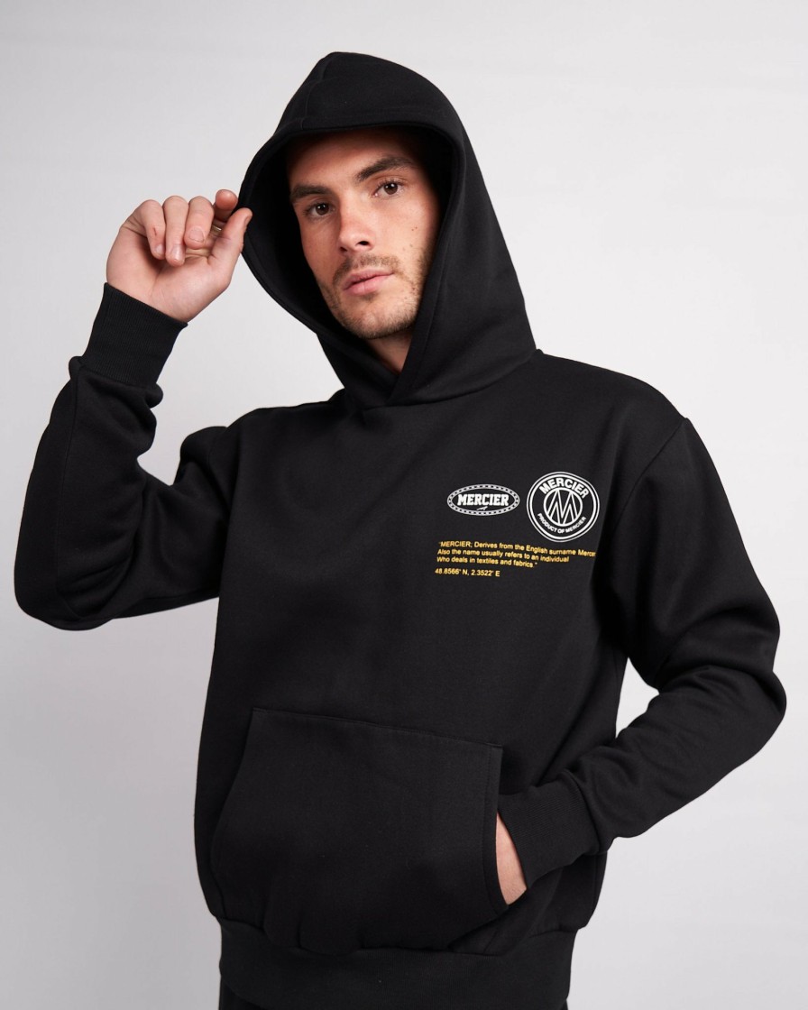 Vetements Pour Hommes Mercier | Sweat A Capuche Caruso Noir Jaune