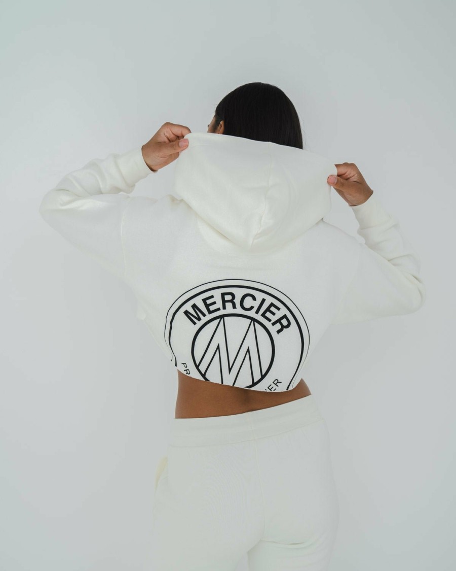 Vetements Pour Femmes Mercier | Sweat A Capuche Court Avec Badge En Noix De Coco Pour Femme