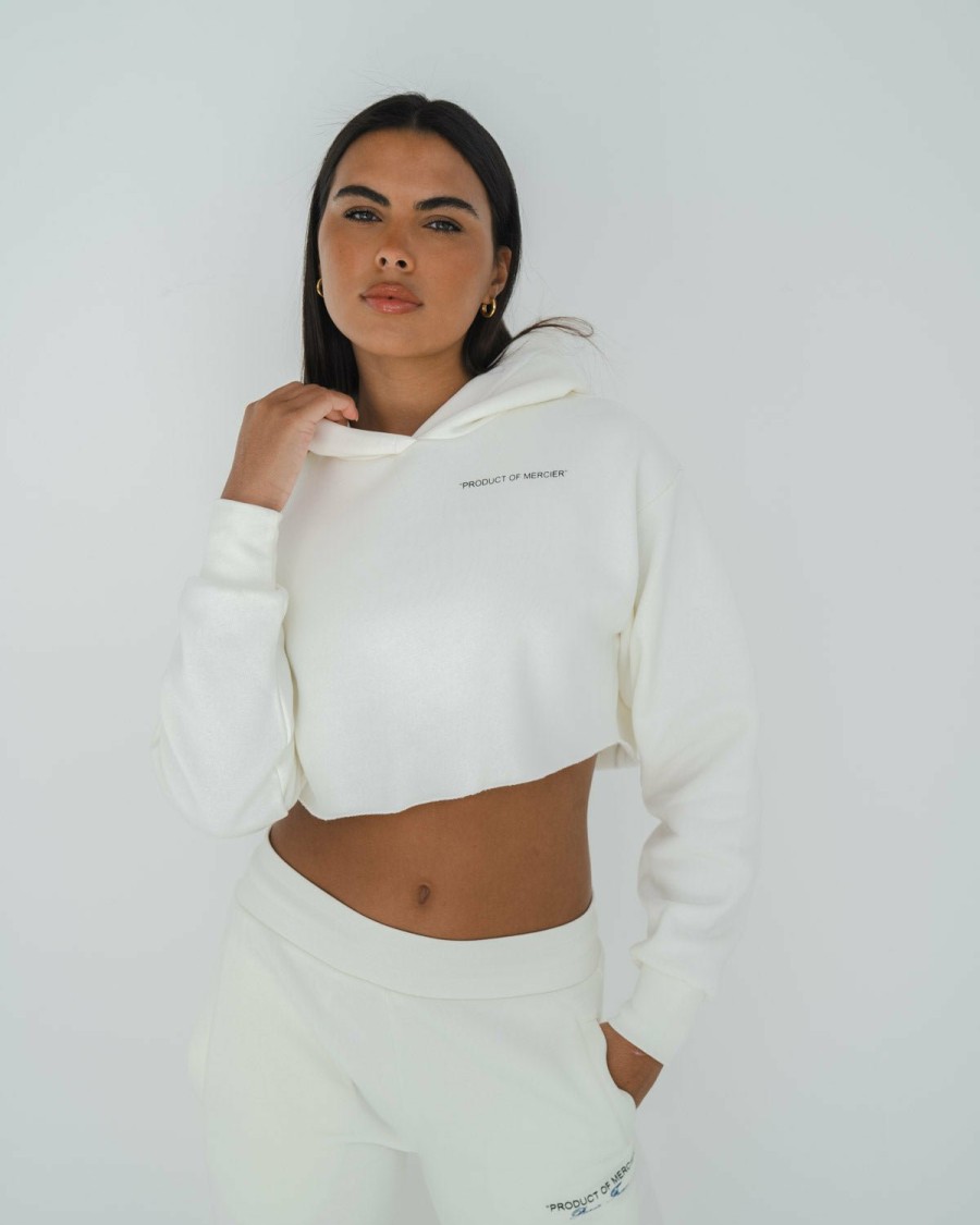 Vetements Pour Femmes Mercier | Sweat A Capuche Court Avec Badge En Noix De Coco Pour Femme