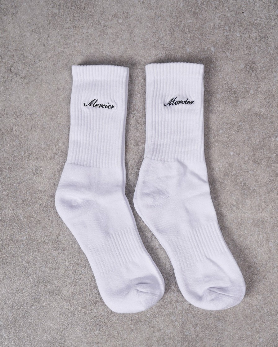 Vetements Pour Hommes Mercier | Lot De 2 Paires De Chaussettes Signature Mercier Blanches