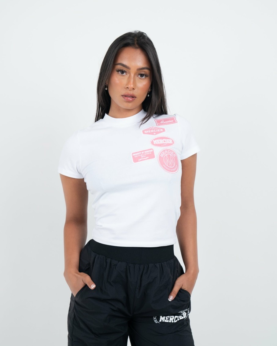 Vetements Pour Femmes Mercier | Femme Mercier Blanc Rose Ajuste Og T-Shirt