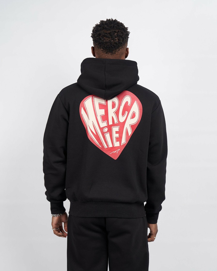 Vetements Pour Femmes Mercier | Sweat A Capuche Noir Mercier Heart