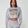 Vetements Pour Femmes Mercier | Pull Ras Du Cou Court Champions Gris Chine Pour Femme