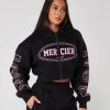 Vetements Pour Femmes Mercier | Sweat A Capuche Zippe Mercier Compton Noir Rose Femme