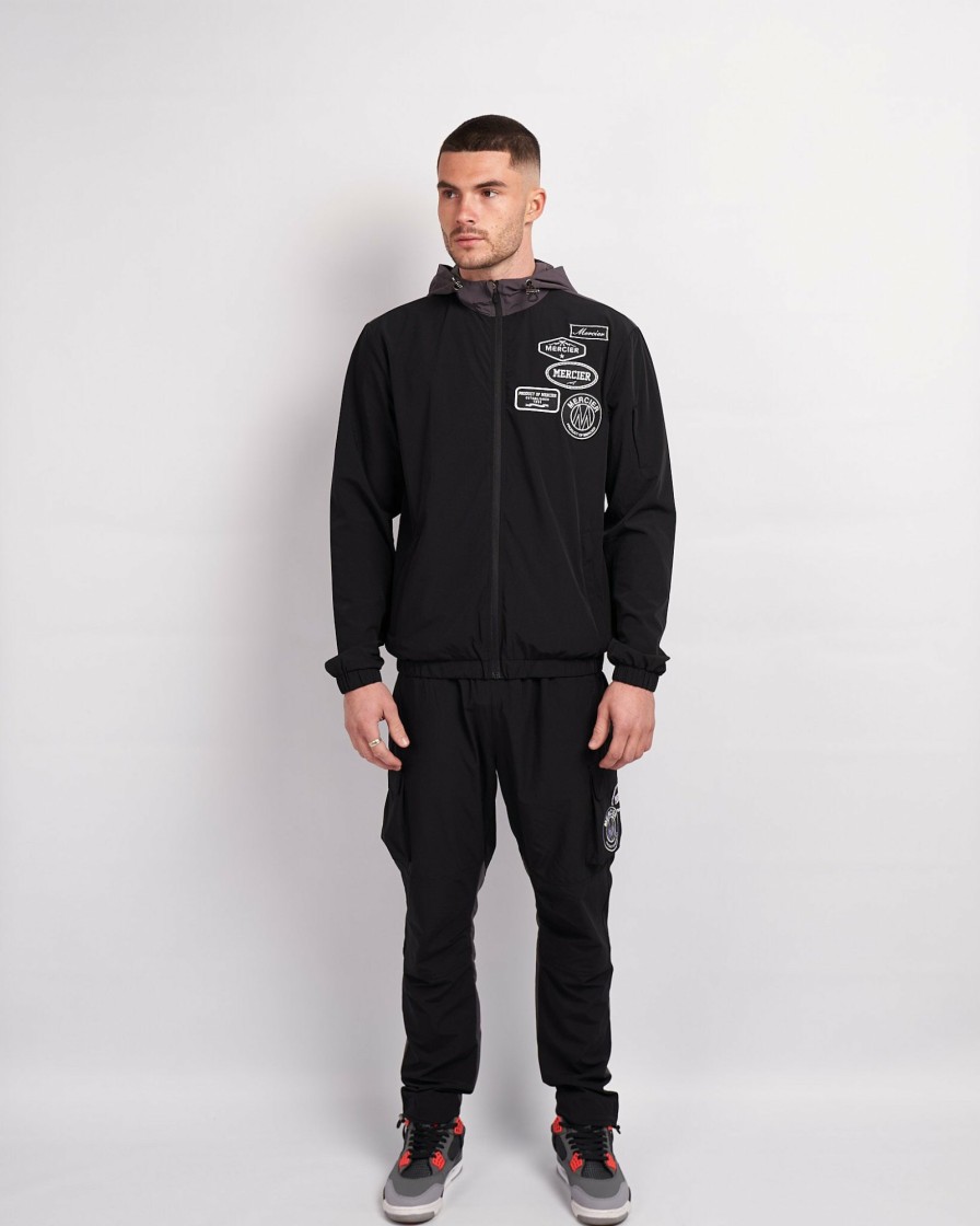 Vetements Pour Hommes Mercier | Coupe-Vent Noir Et Gris Avec Badge De Division