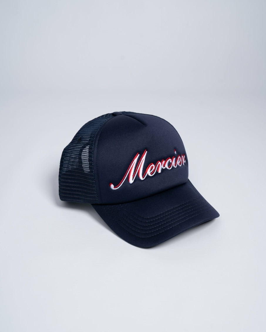 Vetements Pour Hommes Mercier | Casquette Trucker Signature En Mousse Bleu Marine