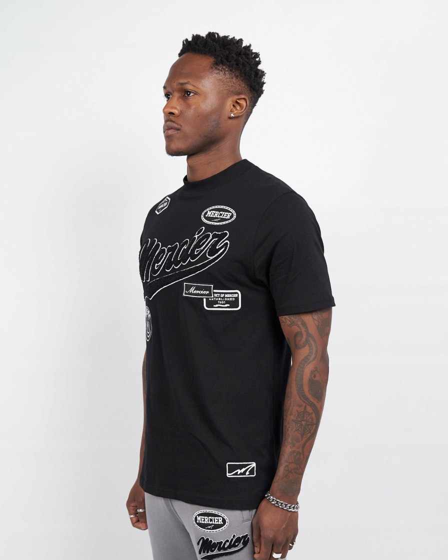 Vetements Pour Hommes Mercier | T-Shirt Noir Avec Badge Des Equipes Mercier