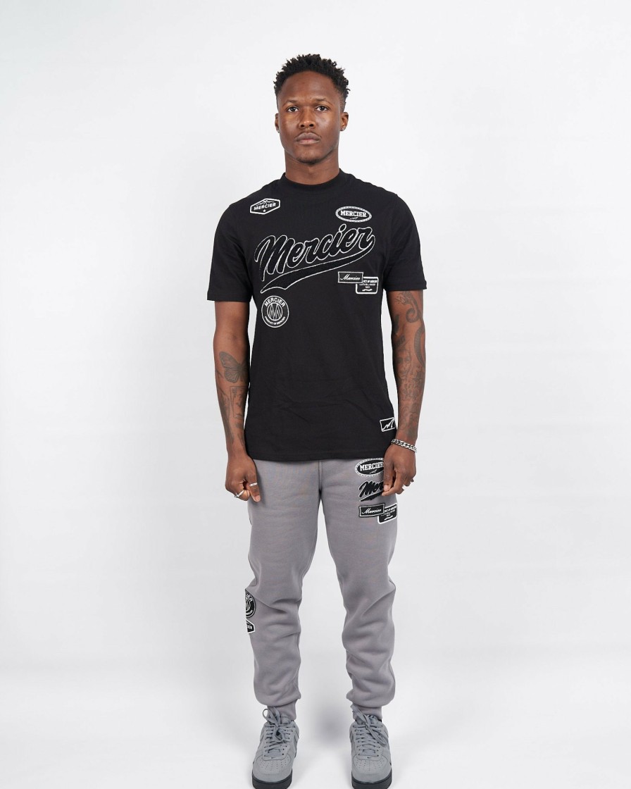 Vetements Pour Hommes Mercier | T-Shirt Noir Avec Badge Des Equipes Mercier