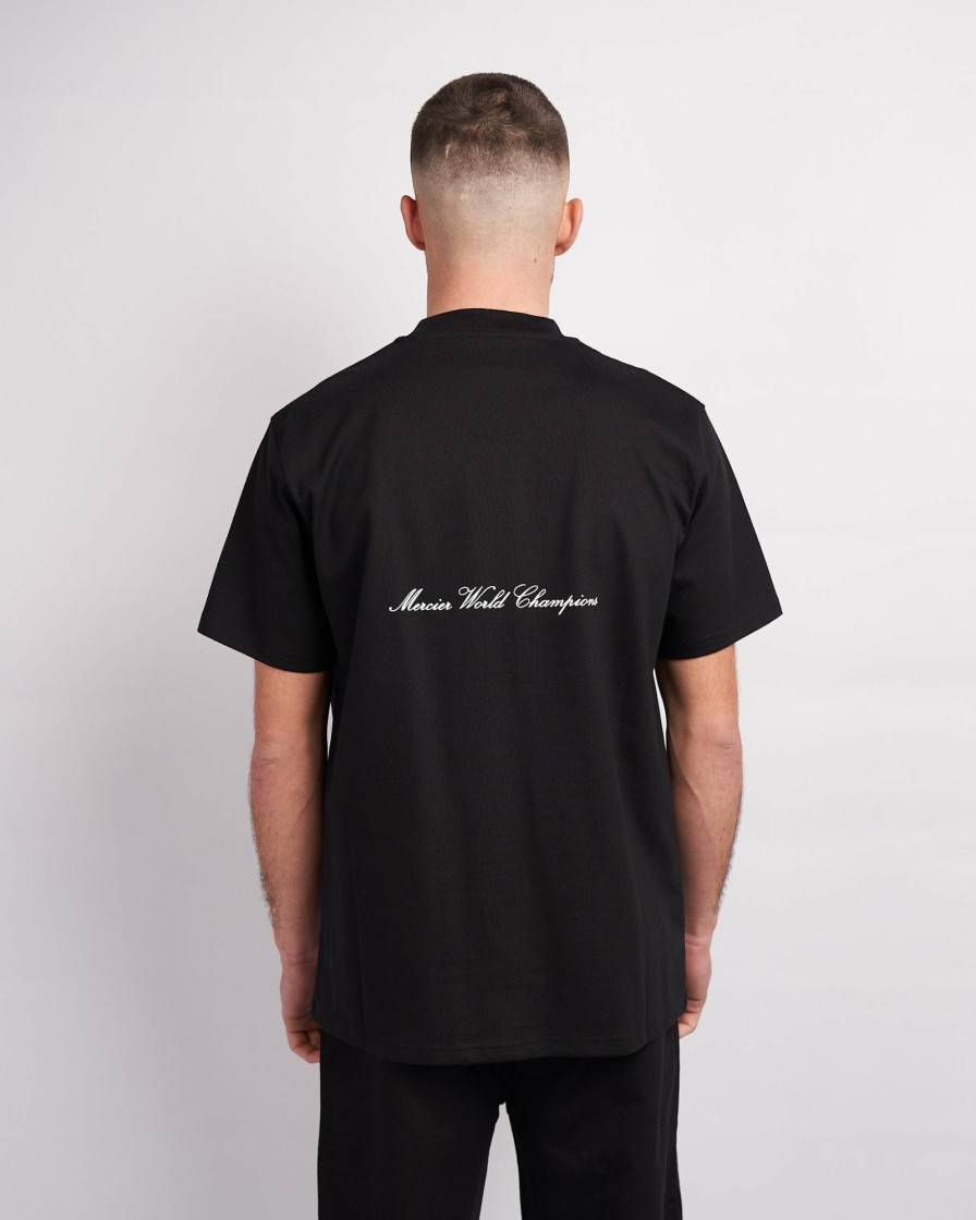 Vetements Pour Hommes Mercier | Tshirt Champion Du Monde Mercier Noir - Heavy Gsm