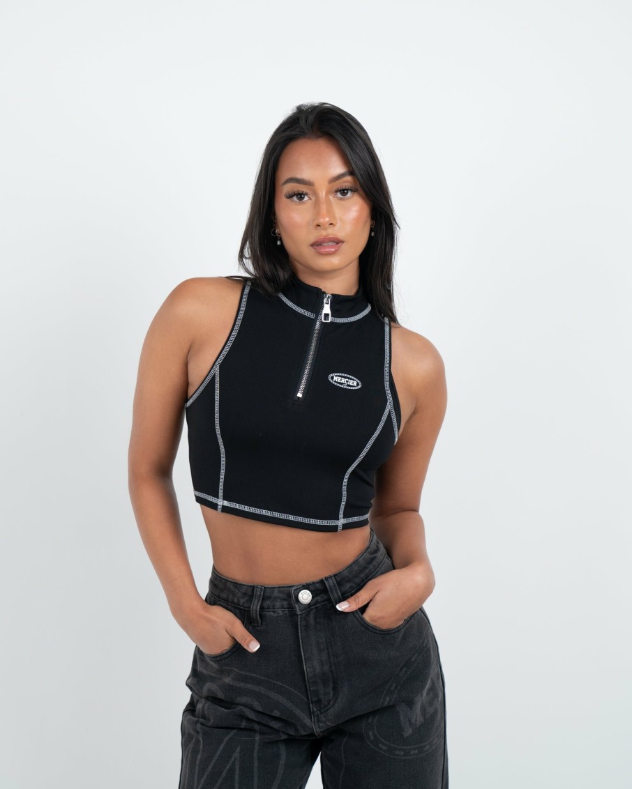 Vetements Pour Femmes Mercier | Gilet Zippe Maison Noir Femme