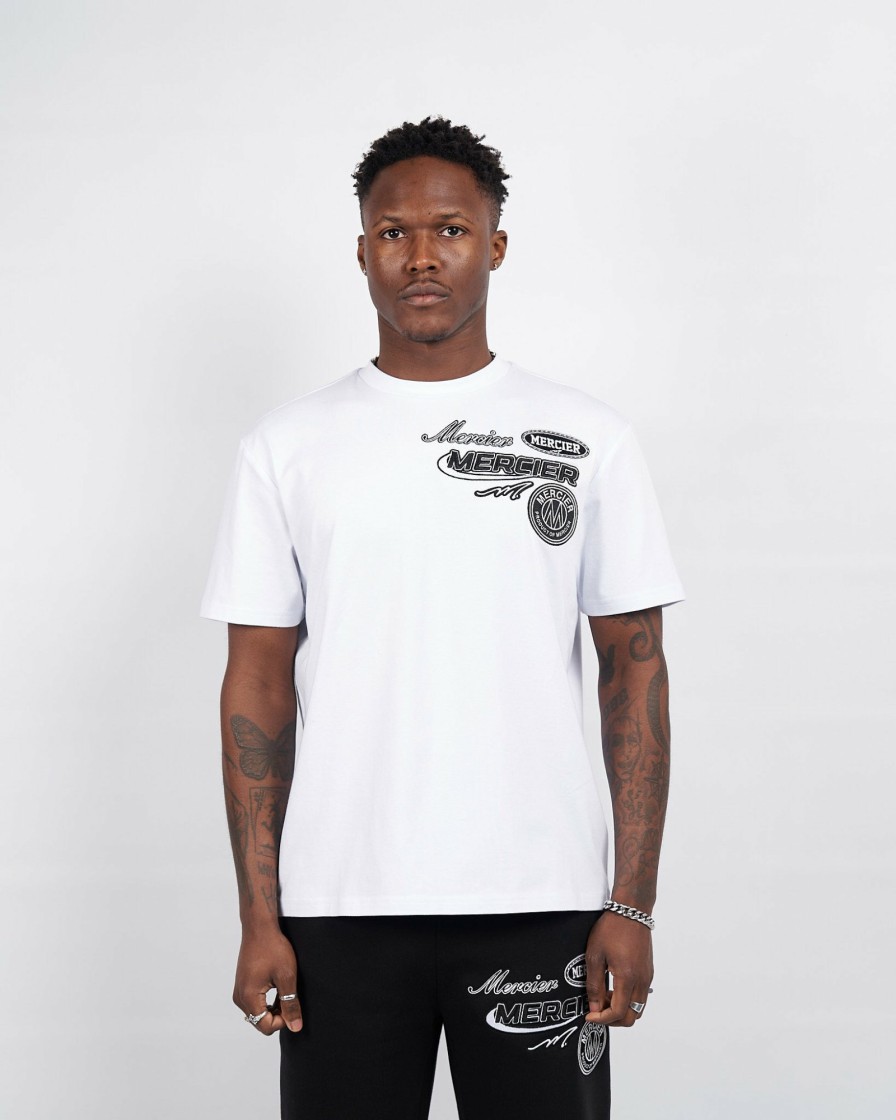 Vetements Pour Hommes Mercier | T-Shirt Blanc Avec Badge Racer