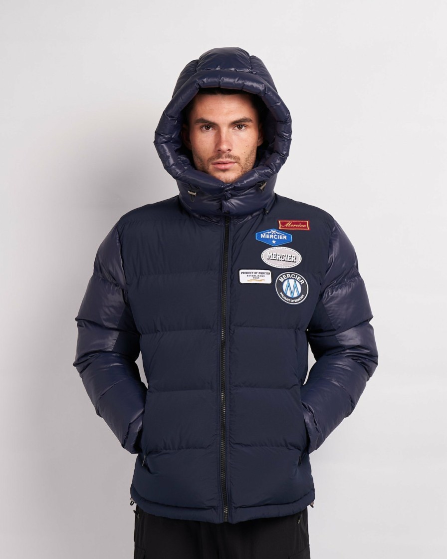 Vetements Pour Hommes Mercier | Veste A Empiecements Bleu Marine Avec Badge Og